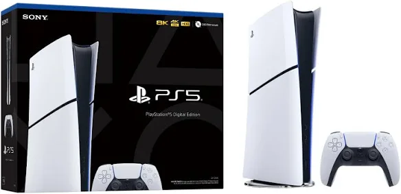 Sony PlayStation 5 Slim Digital Compatibility
Yes
With Streaming
Yes
Online Services
PlayStation Network
Internal Storage Capacity
1 TB
Expandable Storage
Yes
Media Type
Blu-ray Disc
Minimum Storage Required
250 GB
Memory Card Compatibility
Yes
Storage Type
SSD